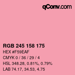 Color code: RGB 245 158 175 | qconv.com