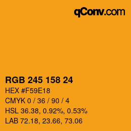 カラーコード: RGB 245 158 24 | qconv.com