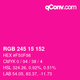 Color code: RGB 245 15 152 | qconv.com