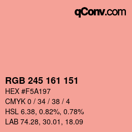 Color code: RGB 245 161 151 | qconv.com