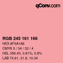 カラーコード: RGB 245 161 166 | qconv.com