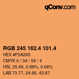 カラーコード: RGB 245 162.4 101.4 | qconv.com