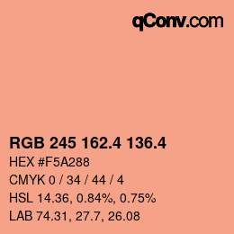 カラーコード: RGB 245 162.4 136.4 | qconv.com