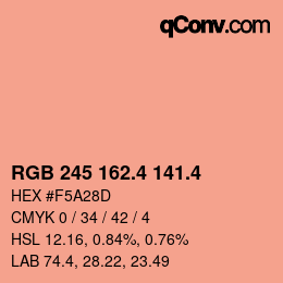 カラーコード: RGB 245 162.4 141.4 | qconv.com