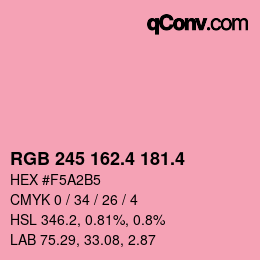 カラーコード: RGB 245 162.4 181.4 | qconv.com