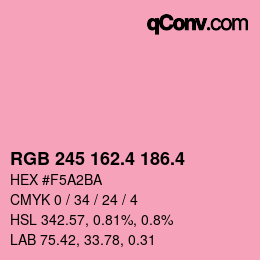 カラーコード: RGB 245 162.4 186.4 | qconv.com