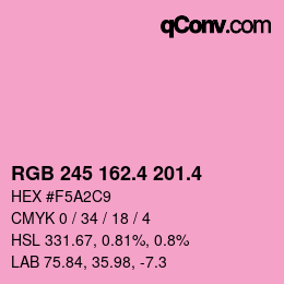 カラーコード: RGB 245 162.4 201.4 | qconv.com