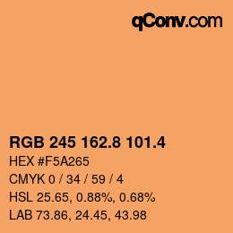 カラーコード: RGB 245 162.8 101.4 | qconv.com