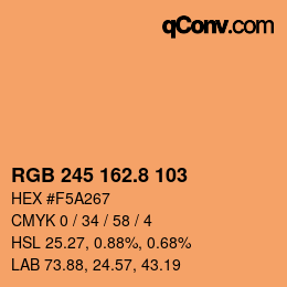 カラーコード: RGB 245 162.8 103 | qconv.com