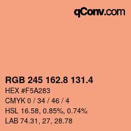 カラーコード: RGB 245 162.8 131.4 | qconv.com