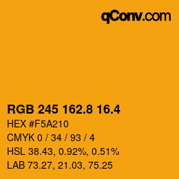 カラーコード: RGB 245 162.8 16.4 | qconv.com