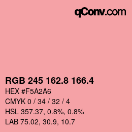 カラーコード: RGB 245 162.8 166.4 | qconv.com