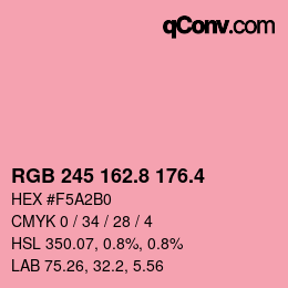 カラーコード: RGB 245 162.8 176.4 | qconv.com