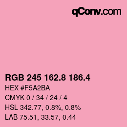 カラーコード: RGB 245 162.8 186.4 | qconv.com