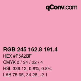 カラーコード: RGB 245 162.8 191.4 | qconv.com