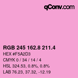 カラーコード: RGB 245 162.8 211.4 | qconv.com
