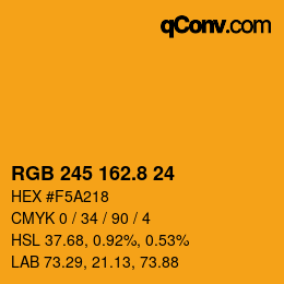 カラーコード: RGB 245 162.8 24 | qconv.com