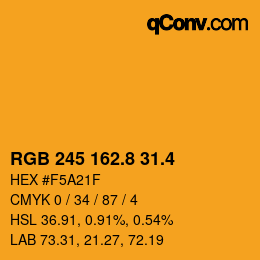 カラーコード: RGB 245 162.8 31.4 | qconv.com