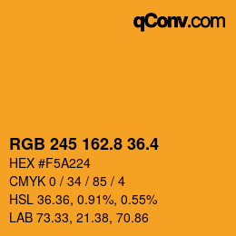 カラーコード: RGB 245 162.8 36.4 | qconv.com