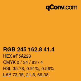 カラーコード: RGB 245 162.8 41.4 | qconv.com