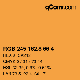 カラーコード: RGB 245 162.8 66.4 | qconv.com