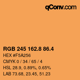 カラーコード: RGB 245 162.8 86.4 | qconv.com