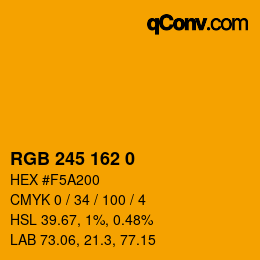 Color code: RGB 245 162 0 | qconv.com