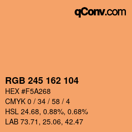 Color code: RGB 245 162 104 | qconv.com