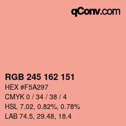 Color code: RGB 245 162 151 | qconv.com
