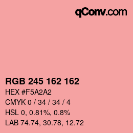 カラーコード: RGB 245 162 162 | qconv.com