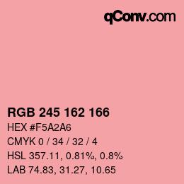 Color code: RGB 245 162 166 | qconv.com