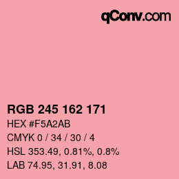 カラーコード: RGB 245 162 171 | qconv.com