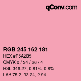 Color code: RGB 245 162 181 | qconv.com