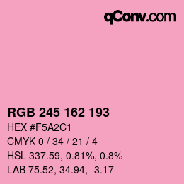 Color code: RGB 245 162 193 | qconv.com