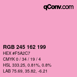 Color code: RGB 245 162 199 | qconv.com