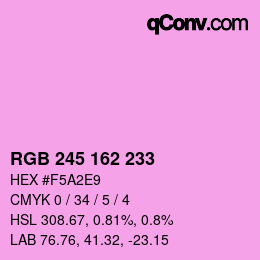 Color code: RGB 245 162 233 | qconv.com