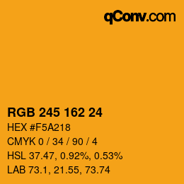 カラーコード: RGB 245 162 24 | qconv.com