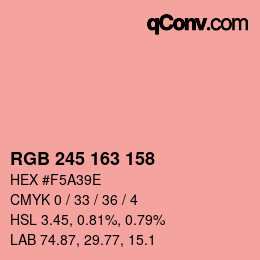 カラーコード: RGB 245 163 158 | qconv.com