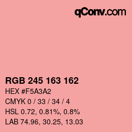 Color code: RGB 245 163 162 | qconv.com
