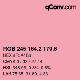カラーコード: RGB 245 164.2 179.6 | qconv.com