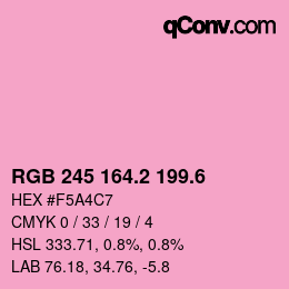 カラーコード: RGB 245 164.2 199.6 | qconv.com