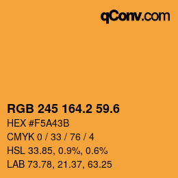 カラーコード: RGB 245 164.2 59.6 | qconv.com