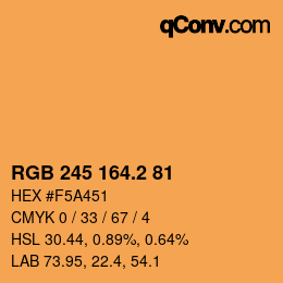 Color code: RGB 245 164.2 81 | qconv.com
