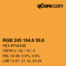 カラーコード: RGB 245 164.6 59.6 | qconv.com