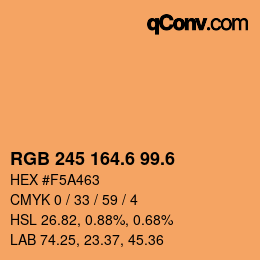 カラーコード: RGB 245 164.6 99.6 | qconv.com