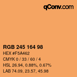 颜色代码: RGB 245 164 98 | qconv.com