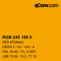 Color code: RGB 245 166 0 | qconv.com