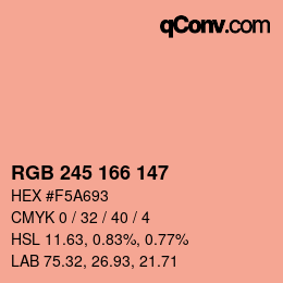 カラーコード: RGB 245 166 147 | qconv.com