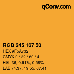 Color code: RGB 245 167 50 | qconv.com
