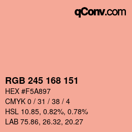 Code couleur: RGB 245 168 151 | qconv.com